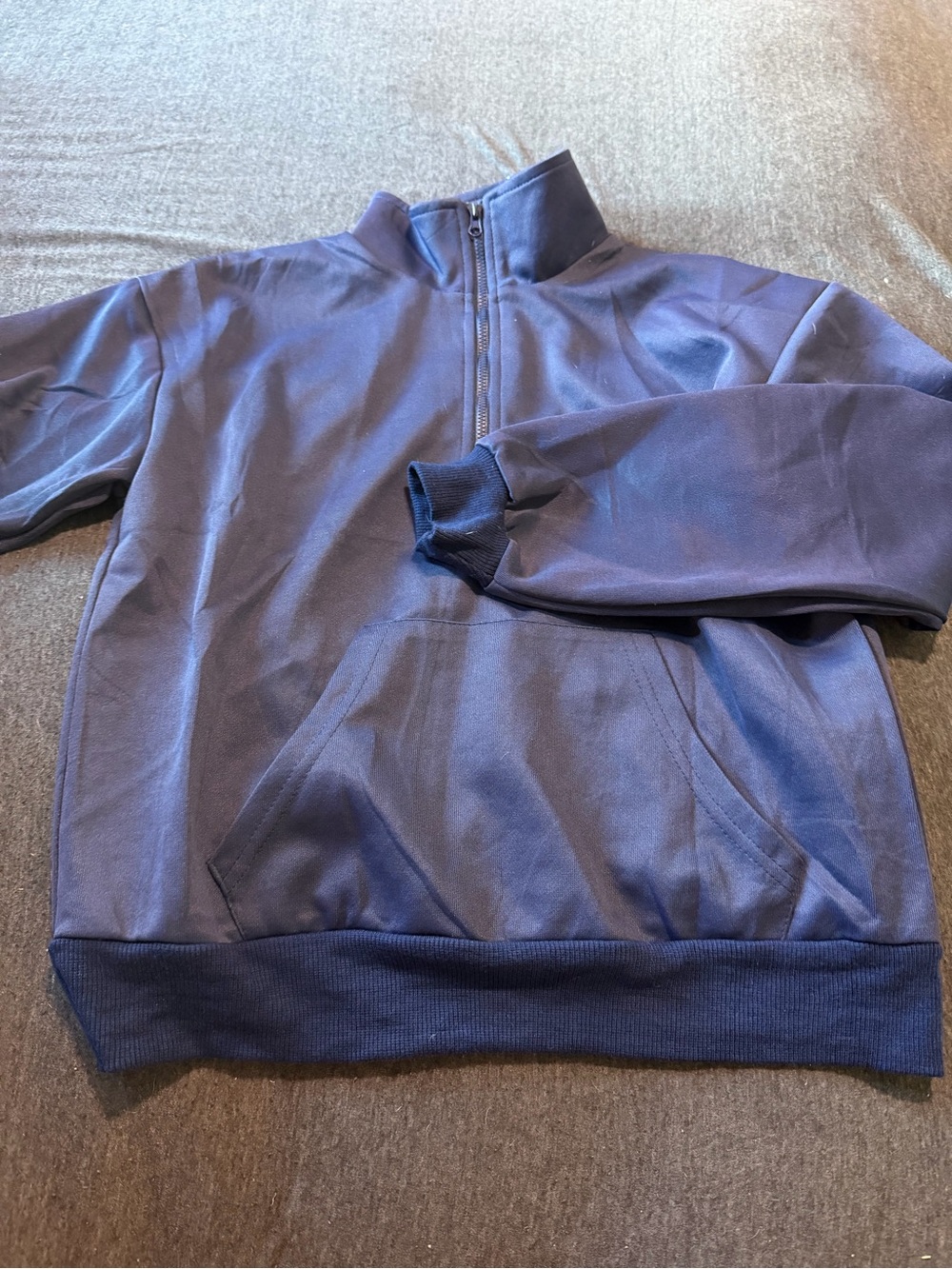 Kids Navy Half-Zip Pullover Hoodie Sweatshirt